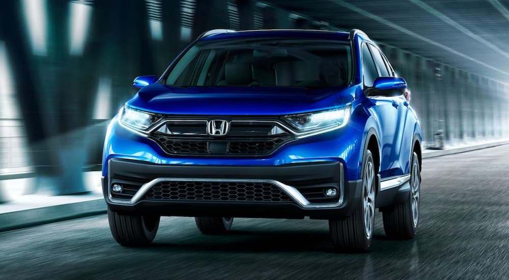A used SUV for sale near Andrews, a blue 2022 Honda CR-V Touring.