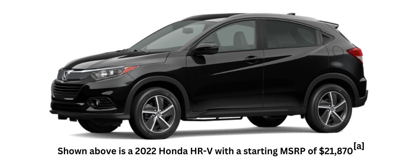 A black 2022 Honda HR-V is angled left.