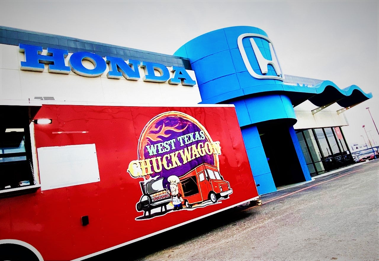 West Texas Chuckwagon Food Truck Outside of Midland Honda Dealer